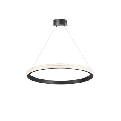 Suspension LED Kristy Modern Ring métal/acrylique, noir/or