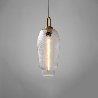 Valentina Minimalist Blown Frosted Clear Glass Pendant Light