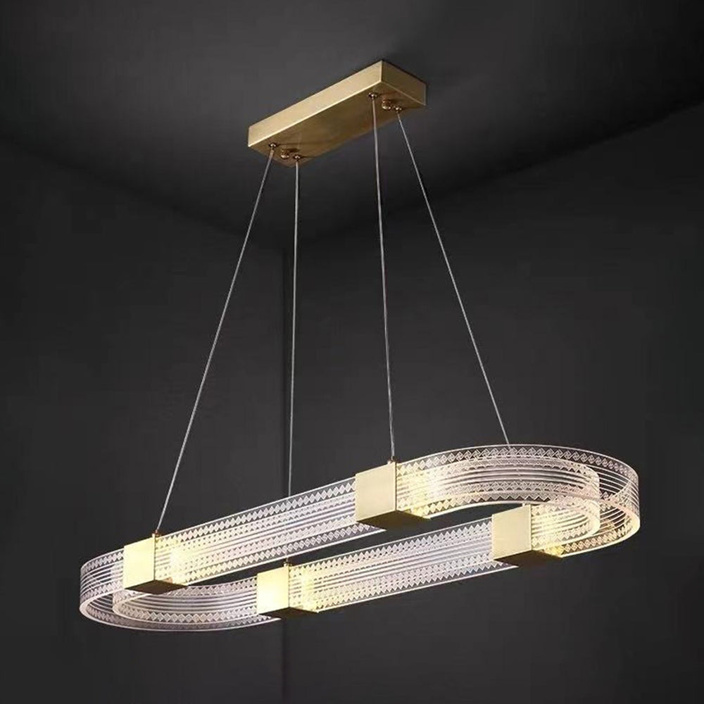 Arisha – suspension moderne ronde/ovale/métal, dorée