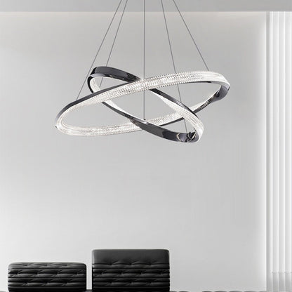 Kristy Pendant Light, Aluminium & Arcylic, 1/2 Rings, 2 Color