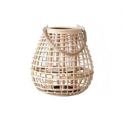 Ritta Stehlampe, Holz und Rattan