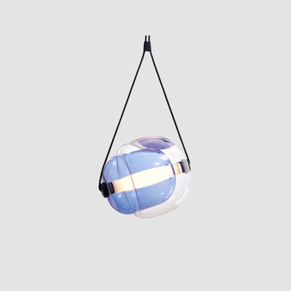 Valentina Moderne Blasenglas-Pendelleuchte, Blau/Gelb/Rosa/Rauchgrau/Weiß/Klar