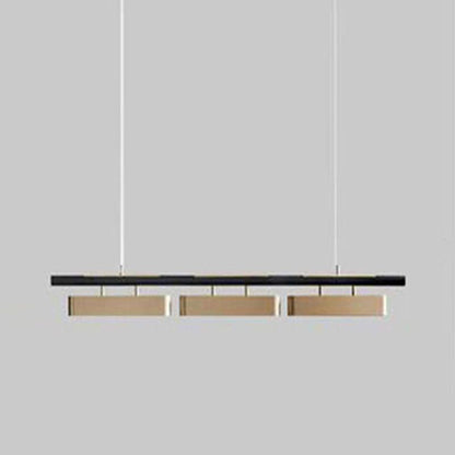 Arisha Pendant Light Rectangular Modern, Metal, Black/Brass, Office