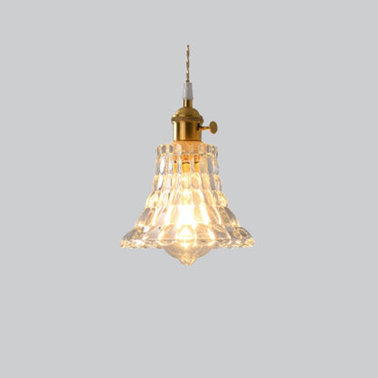 Valentina Art Deco Blown Brass & Glass Pendant Light, 7 Styles