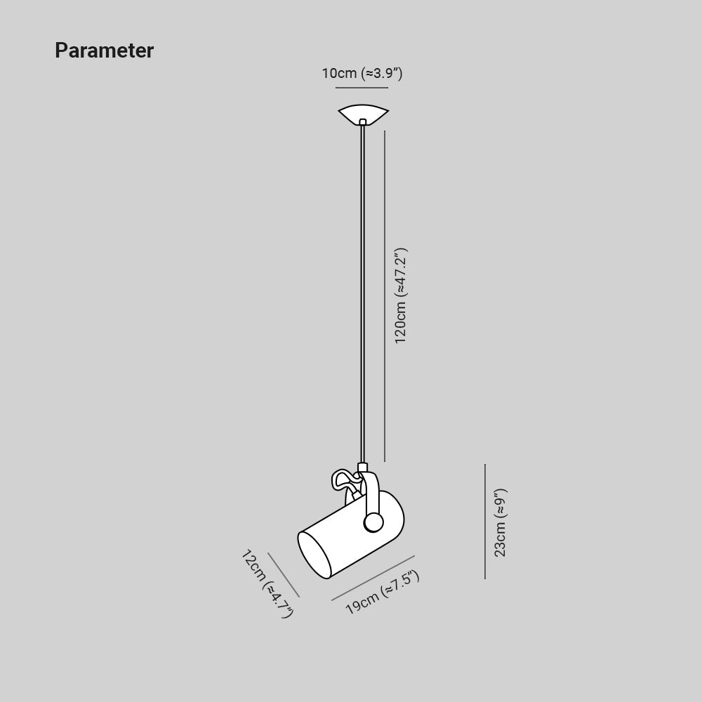 Lampe suspendue moderne Aira, angle réglable