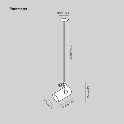 Lampe suspendue moderne Aira, angle réglable